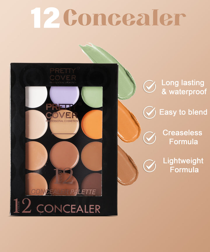 12-shade palette Concealer.