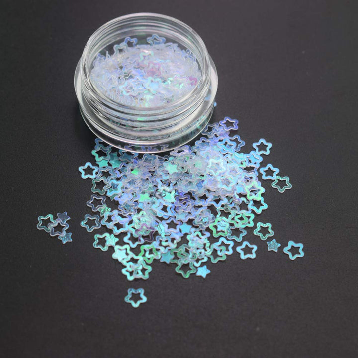 6 Boxes Set Nail Art Colorful Flakes Symphony Sequins Resin Jewelry Stuff Size Mix AB Nail Glitter Flakes Star Starfish Round Holographic Decor