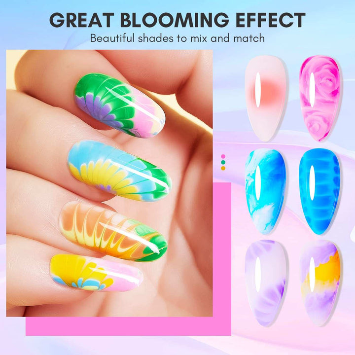 Blooming Gel Nail Polish for Spreading Effect 15ml x 2